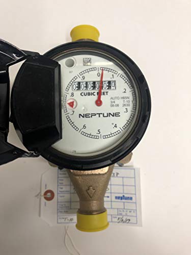 3/4 x 3/4 Neptune T-10 Water Meter Direct Read Cubic Feet