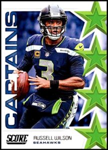 2019 score captains #3 russell wilson seattle seahawks official nfl football trading card in raw (nm or better) condition