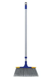 slim angle broom, heavy duty broom, indoor brom, outdoor angle broom with extendable handle, durable collapsible broom for home, kitchen, rv, travel, blue, 1 pack, by superio