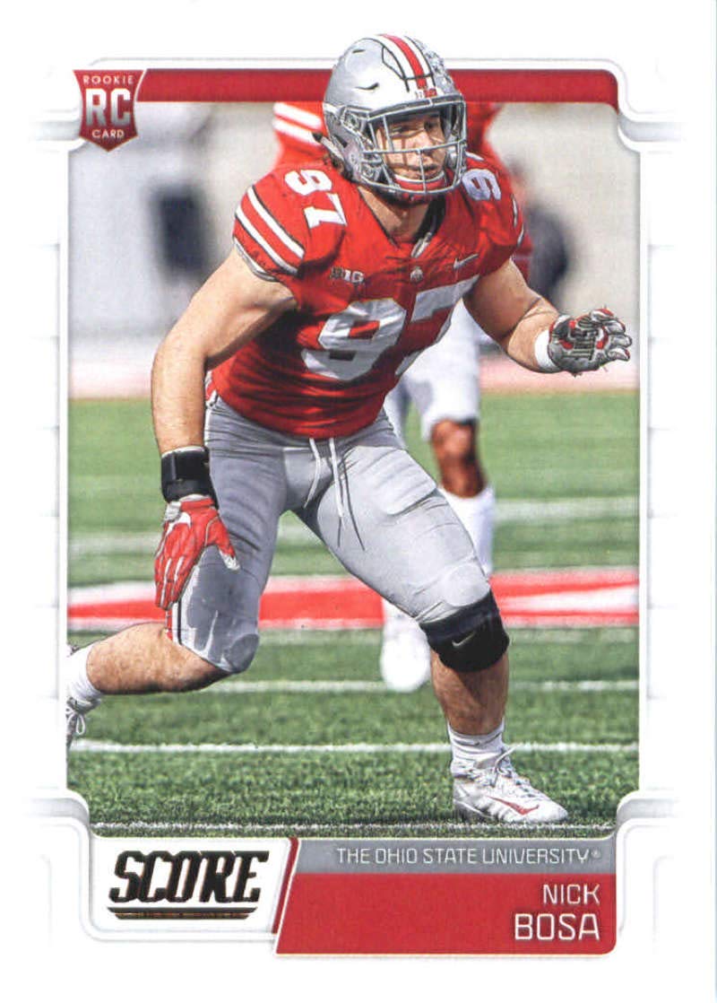 2019 Score Football #360 Nick Bosa Ohio State Buckeyes Rookie RC Official NFL Trading Card made by Panini