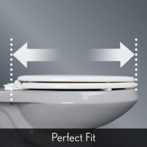 BEMIS 1200E4 000 Affinity Toilet Seat will Slow Close, Never Loosen and Provide the Perfect Fit, ELONGATED, Plastic, White