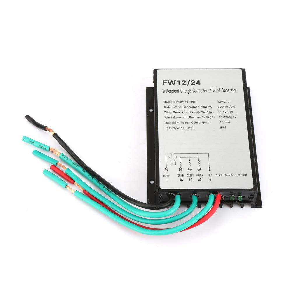 Wind Controller 12V/24V 300W/600W,Waterproof Wind Turbine Generator Controller Regulator, Wind Power Regulator FW12/24