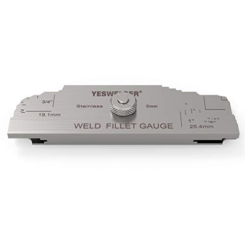 YESWELDER MG-11 Metal Weld Fillet Gages Set (7PCS) 1/8''-1'' Welding Inspection Test Ulnar MM & inch