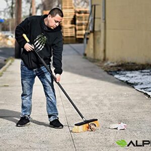 Alpine Heavy Duty Push Broom for Floor Cleaning Stiff Bristle Brush for Shop, Deck, Garage, Concrete for Indoor & Outdoor Sweeping Broom (Orange -24 inches)