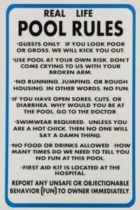 new metal sign aluminum sign real life pool rules funny pool rules sign for outdoor & indoor 12" x 8"