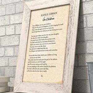 Kahlil Gibran - On Children - 11x14 Unframed Typography Book Page Print - Great Gift for Philosophical, Spiritual, and Inspirational Poetry Buffs Under $15