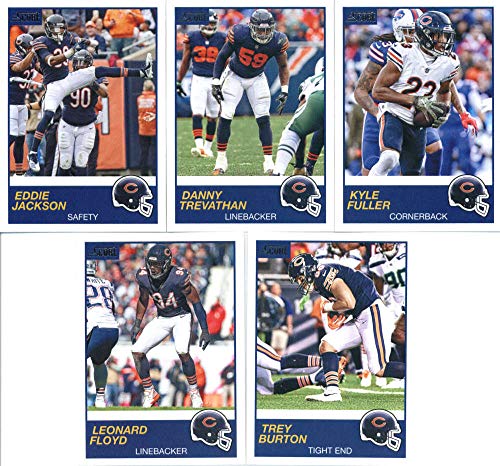 2019 Panini Score Football Veteran Chicago Bears Team Set of 11 Cards: Mitchell Trubisky(#203), Tarik Cohen(#204), Jordan Howard(#205), Allen Robinson II(#206), Khalil Mack(#207), Roquan Smith(#208), Kyle Fuller(#209), Danny Trevathan(#210), Eddie Jackson