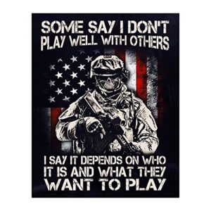 some say i don't play - special forces military wall art, military wall decor, motivational american flag wall art print for home decor, bar decor, garage decor for wall, office decor, unframed - 8x10