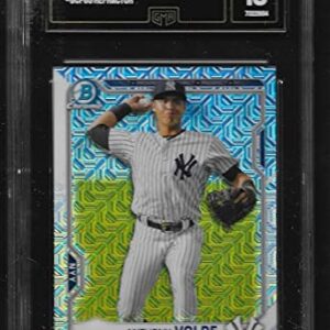 ANTHONY VOLPE BOWMAN CHROME MEGA REFRACTOR ROOKIE CARD GRADED GEM MINT 10 YANKEES STARTING SHORTSTOP