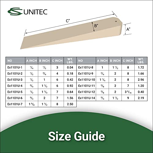 CS Unitec | Non-Sparking Aluminum Bronze Flange Wedge with Lanyard Hole | Metal Pipefitting Welding Tool | 1/2 in x 3/4 in x 4 in