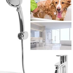 Sink Hose Dog Shower Sprayer Attachment, Female Aerator and Hand Spray Faucet Attachment with 90 Inch Shower Hose, Pet Bath Spray, Dog Shower, Hair Washing for Utility Room, Bathroom, Laundry Tub