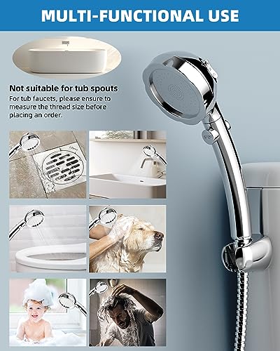 Sink Hose Dog Shower Sprayer Attachment, Female Aerator and Hand Spray Faucet Attachment with 90 Inch Shower Hose, Pet Bath Spray, Dog Shower, Hair Washing for Utility Room, Bathroom, Laundry Tub