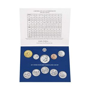 2017 P&D US Mint 20-Coin Uncirculated Mint Set Original Government Packaging/COA Dollars, half, quarters, nickel, penny US Mint Brilliant Uncirculated