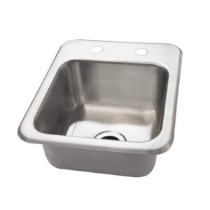 bk resources nsf commercial one compartment drop in restaurant sink, 9"x9"x4", heavy 20 gauge t-304 stainless steel, top mount, seamless deep drawn construction