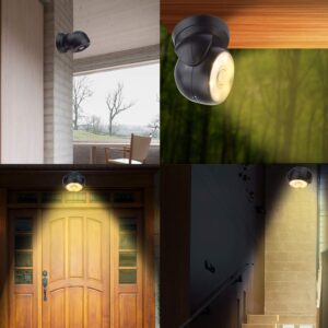 HONWELL Battery Operated Motion Sensor Light Outdoor Wireless Spotlight Waterproof Motion Detector Security Flood Light, Light Sensor Auto On Off for Outside Stair Shower Wall Corner Shed-1Piece