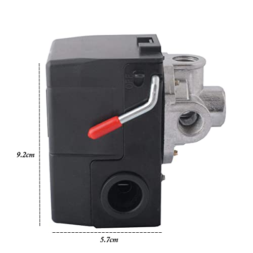 LF10-4H Pressure Switch, 4 Port Air Compressor Pressure Switch Replacement Control NPT1/4 95-125 PSI 20A