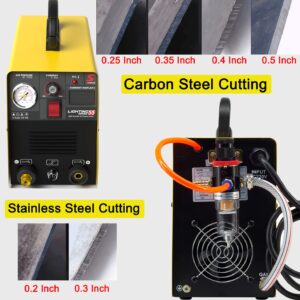 Plasma Cutter 55A Plasma Cutting Machine DC Inverter Plasma Cutting Equipment Dual Voltage 110V 220V with IGBT Technology Electric Digital Display, 1/2 Inch Clean Cut Portable Machine