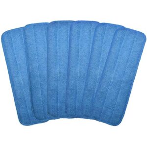 microfiber replacement mop pad, 18" x 6" wet & dry home & commercial cleaning refills, reusable floor mop pads (6 pack)