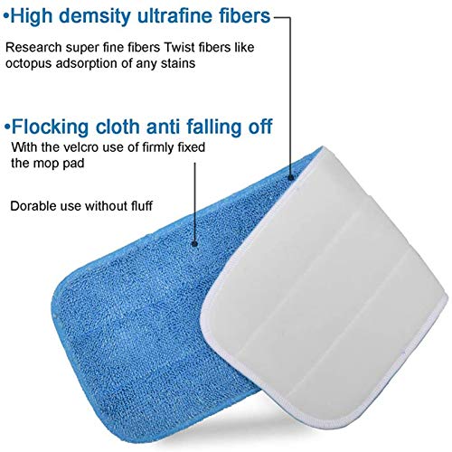 Microfiber Replacement Mop Pad, 18" x 6" Wet & Dry Home & Commercial Cleaning Refills, Reusable Floor Mop Pads (6 Pack)