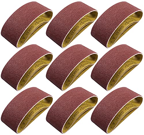 S SATC 3x18 Sanding Belts 20PCS Belt Sander Paper Aluminum Oxide (3 Each of 60/80/120/150/240/400 Grits & 2 of 40 Grits) Ideal for Wood Metal Paint Sanding