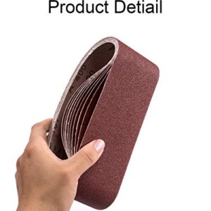 S SATC 3x18 Sanding Belts 20PCS Belt Sander Paper Aluminum Oxide (3 Each of 60/80/120/150/240/400 Grits & 2 of 40 Grits) Ideal for Wood Metal Paint Sanding