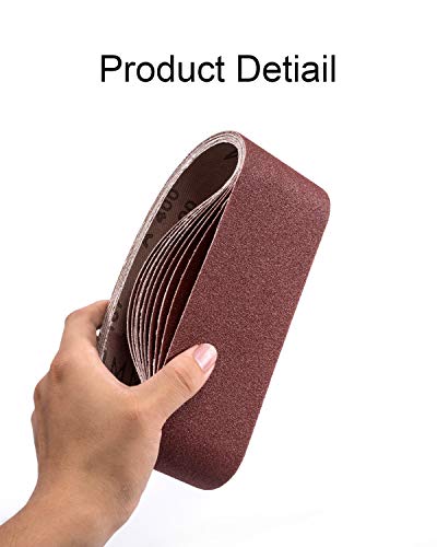 S SATC 3x18 Sanding Belts 20PCS Belt Sander Paper Aluminum Oxide (3 Each of 60/80/120/150/240/400 Grits & 2 of 40 Grits) Ideal for Wood Metal Paint Sanding