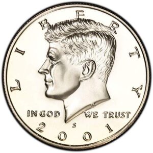2001 s clad proof kennedy half dollar choice uncirculated us mint