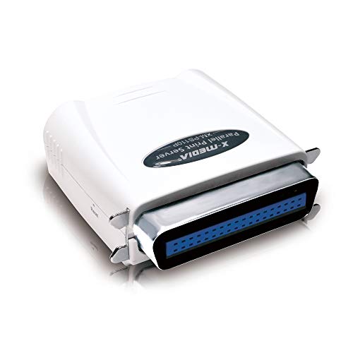 X-MEDIA XM-PS110P 1-Port 10/100Mbps Fast Ethernet Parallel Print Server, Parallel Centronics Port Network Print Server