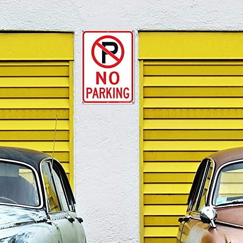 No Parking Sign With Symbol Sign, 14 x 10 Inches Reflective .40 Rust Free Aluminum, UV Protected, Weather Resistant, Waterproof, Durable Ink, Easy To Mount