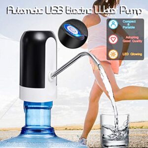 Electric Water Bottle Pump, USB Charging Automatic Drinking Water Dispenser, 30 Days Battery Life, Portable Water Bottle Switch for Universal 2-5 Gallon Bottle, for Home, Office, Travel, Camping