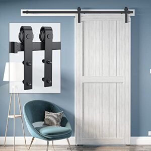 genius iron barn door hardware kit, 6.6ft sliding barn door hardware kit, heavy duty barn door track, for 36in-40in wide sliding door panel, easy installation, basic j