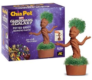 chia potted groot decorative pottery planter, easy to do and fun to grow, novelty gift, guardians