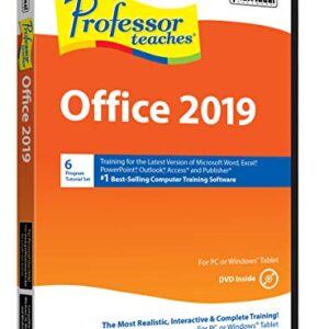 Professor Teaches Office 2019 - Interactive Training for Word, Excel, PowerPoint, Outlook, Access, Publisher & More! - CD/DVD