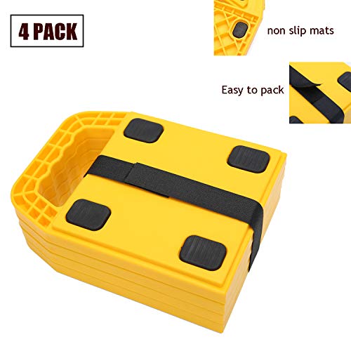 Homeon Wheels Stabilizing Jack Pads for RV, Camper Leveling Blocks Help Prevent Jacks from Sinking,6.5''X 6.5'' (Pack of 4)