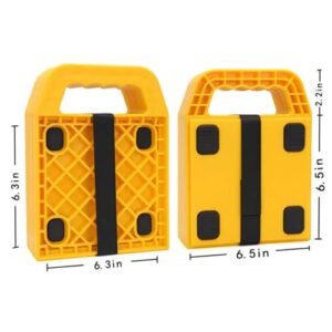 Homeon Wheels Stabilizing Jack Pads for RV, Camper Leveling Blocks Help Prevent Jacks from Sinking,6.5''X 6.5'' (Pack of 4)