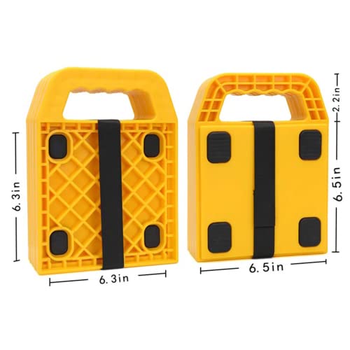 Homeon Wheels Stabilizing Jack Pads for RV, Camper Leveling Blocks Help Prevent Jacks from Sinking,6.5''X 6.5'' (Pack of 4)