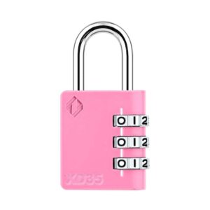 zarker xd35 3-digit combination padlock, pink, 1-pack