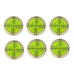 6 pcs bubble spirit level, 32x7mm circular level bubble for rv, travel trailer, tripod, phonograph, turntable