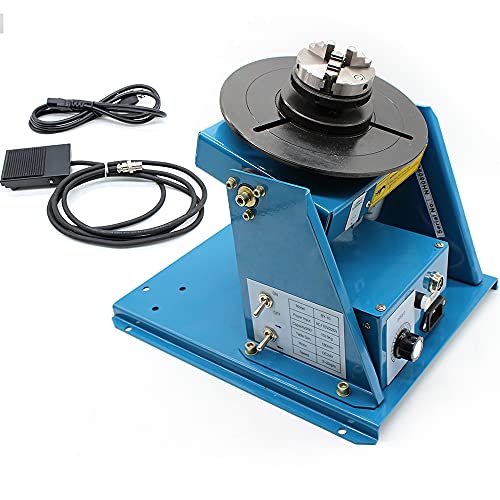 Rotary Welding Positioner, Mini 0 to 90° Welding Positioner Positioning Turntable 180mm Portable Welder Positioner Turntable Machine Equipment, Mini 2.5" 3 Jaw Lathe Chuck, 2-10 r/min Adjustable Speed