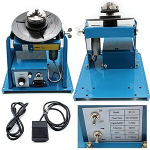 Rotary Welding Positioner, Mini 0 to 90° Welding Positioner Positioning Turntable 180mm Portable Welder Positioner Turntable Machine Equipment, Mini 2.5" 3 Jaw Lathe Chuck, 2-10 r/min Adjustable Speed