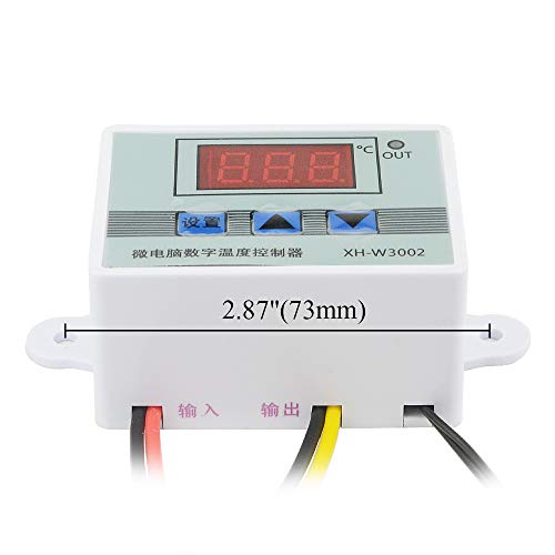 XINGYHENG XH-W3002 DC 110V-220V 1500W 10A Microcomputer Digital Temperature Controller Digital Display Thermostat Control Switch and NTC 10K Thermistor Sensors Temperature Probe (110-220V 1500W)