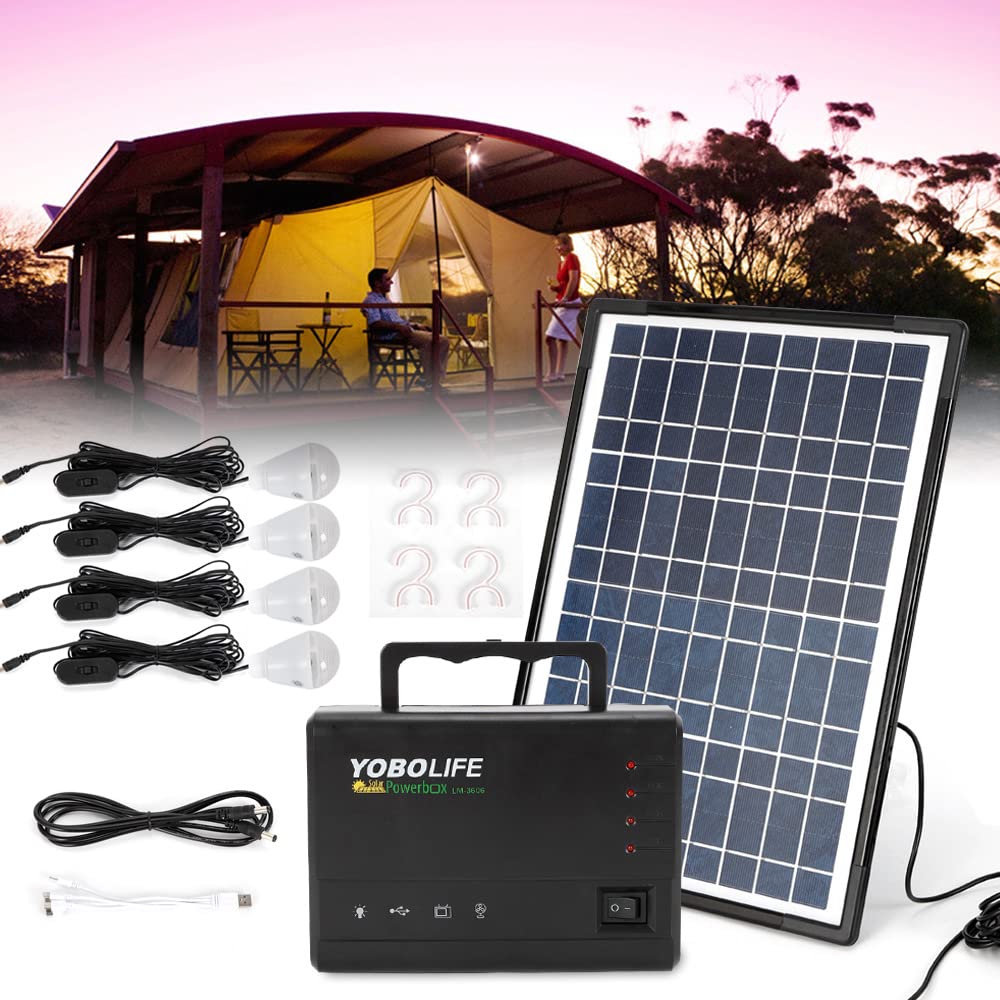 Portable Solar Generator with Solar Panel,Included 4 Sets LED lights,Solar Power