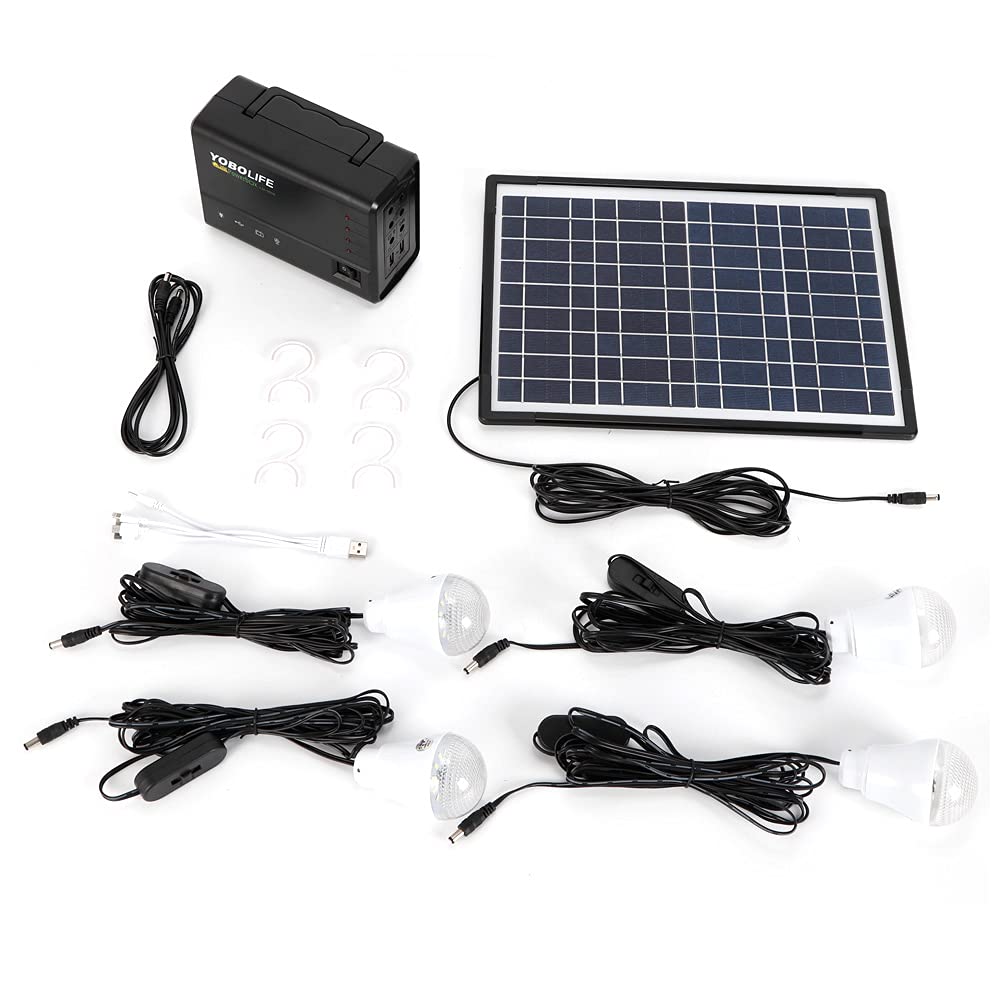 Portable Solar Generator with Solar Panel,Included 4 Sets LED lights,Solar Power