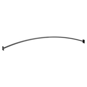 Moen Triva Matte Black 5-Foot Curved Fixed Mount Shower Curtain Rod with Pivoting Flanges, CSR2167BL