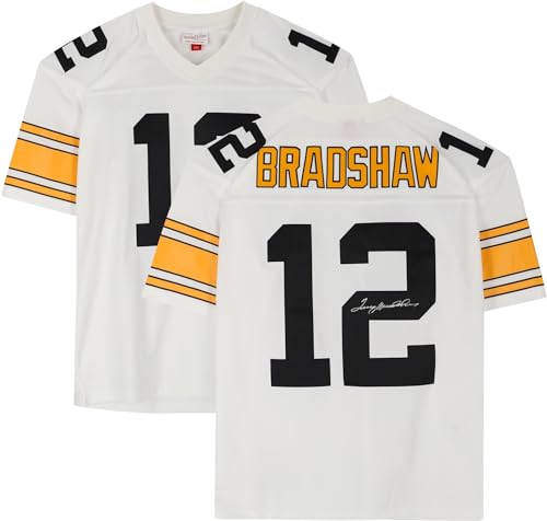 Terry Bradshaw Pittsburgh Steelers Autographed White Mitchell & Ness Replica Jersey - Autographed NFL Jerseys