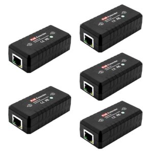 thepoestore 5-pack poe extender poe repeater,1 port supported，10/100mbps，15.4w comply with ieee 802.3af，power over ethernet switch for security poe camera over cat5/cat6