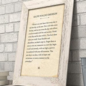 Ralph Waldo Emerson - Write It on Your Heart - Inspirational Quote Book Page Poster for Home and Office Decor, Wall Art for Motivation Inspiration, Book Lovers Gift, 11x14 Unframed Typography Print