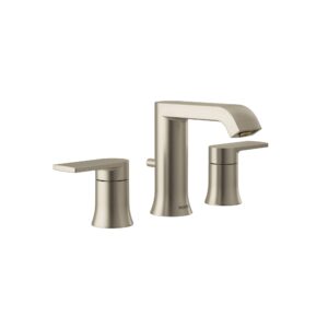 Moen T6708BN-9000 Genta Two-Handle Widespread Bathroom Faucet with Valve, Brushed Nickel