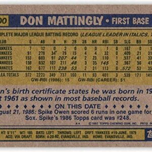 1987 Topps #500 Don Mattingly Yankees MLB Baseball Card NM-MT