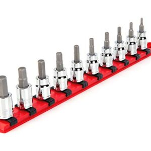 TEKTON 3/8 Inch Drive Hex Bit Socket Set, 10-Piece (3-10 mm) | SHB91102